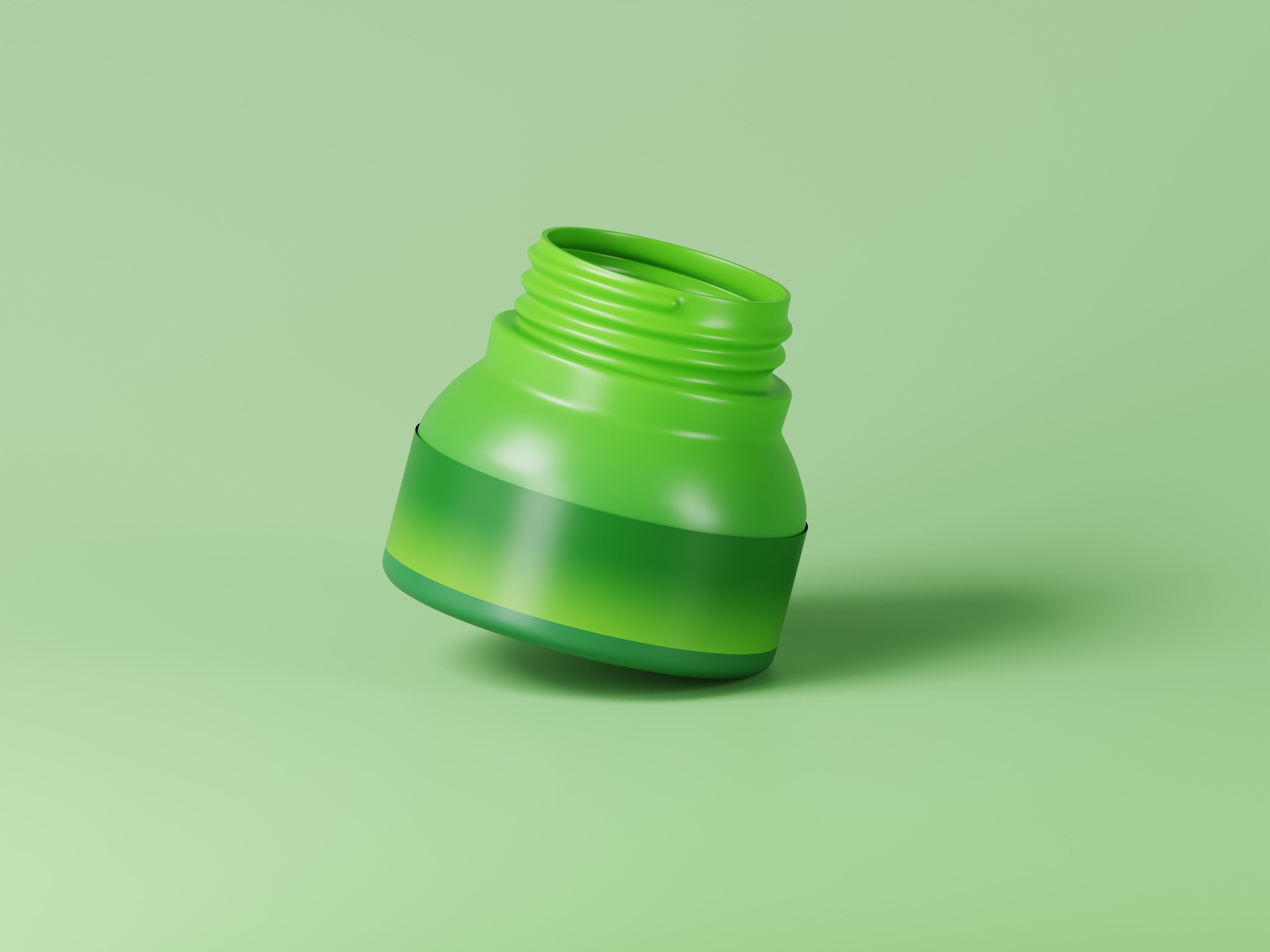 Green Cosmetic Jar 3D Model Low-poly 3D model_7