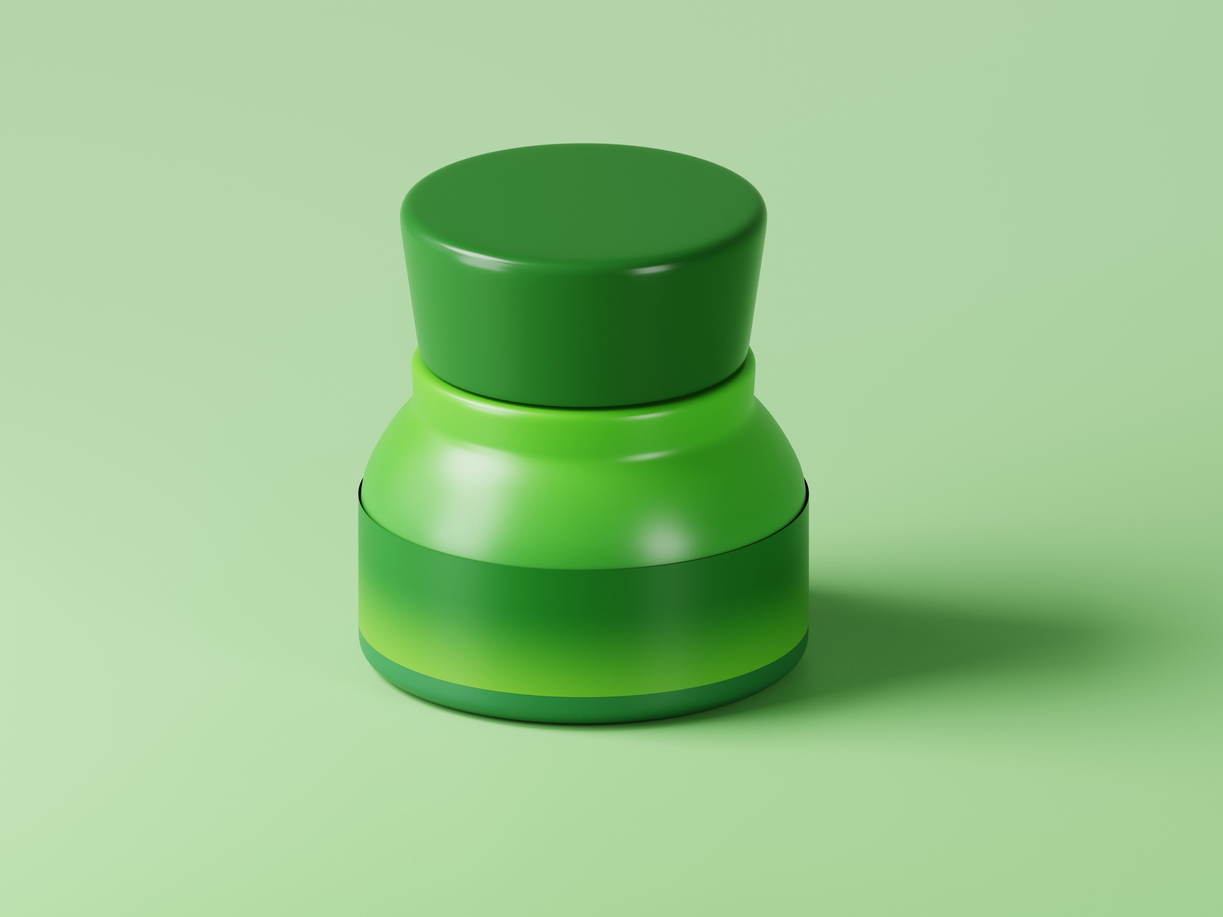 Green Cosmetic Jar 3D Model Low-poly 3D model_3