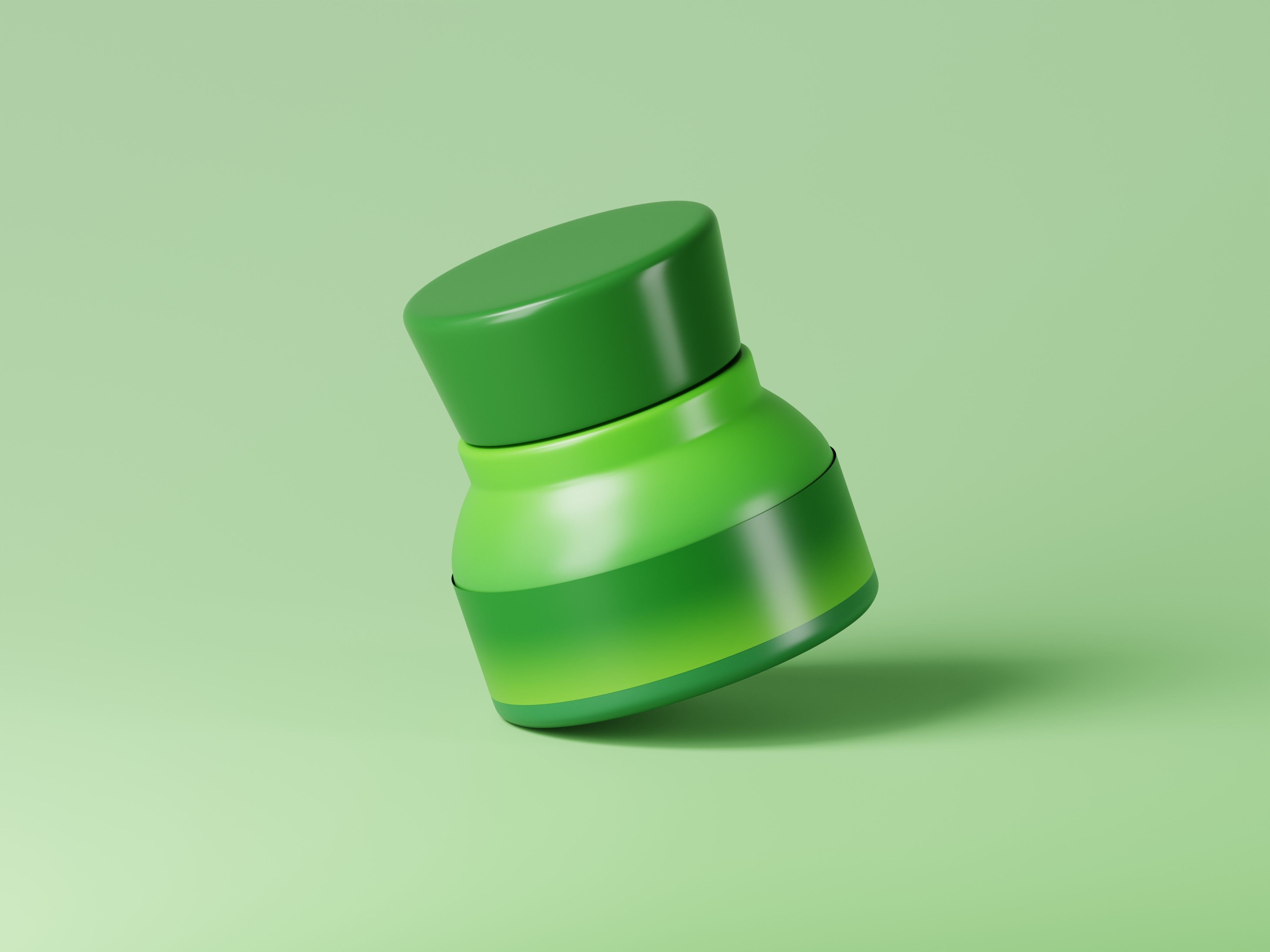 Green Cosmetic Jar 3D Model Low-poly 3D model_6