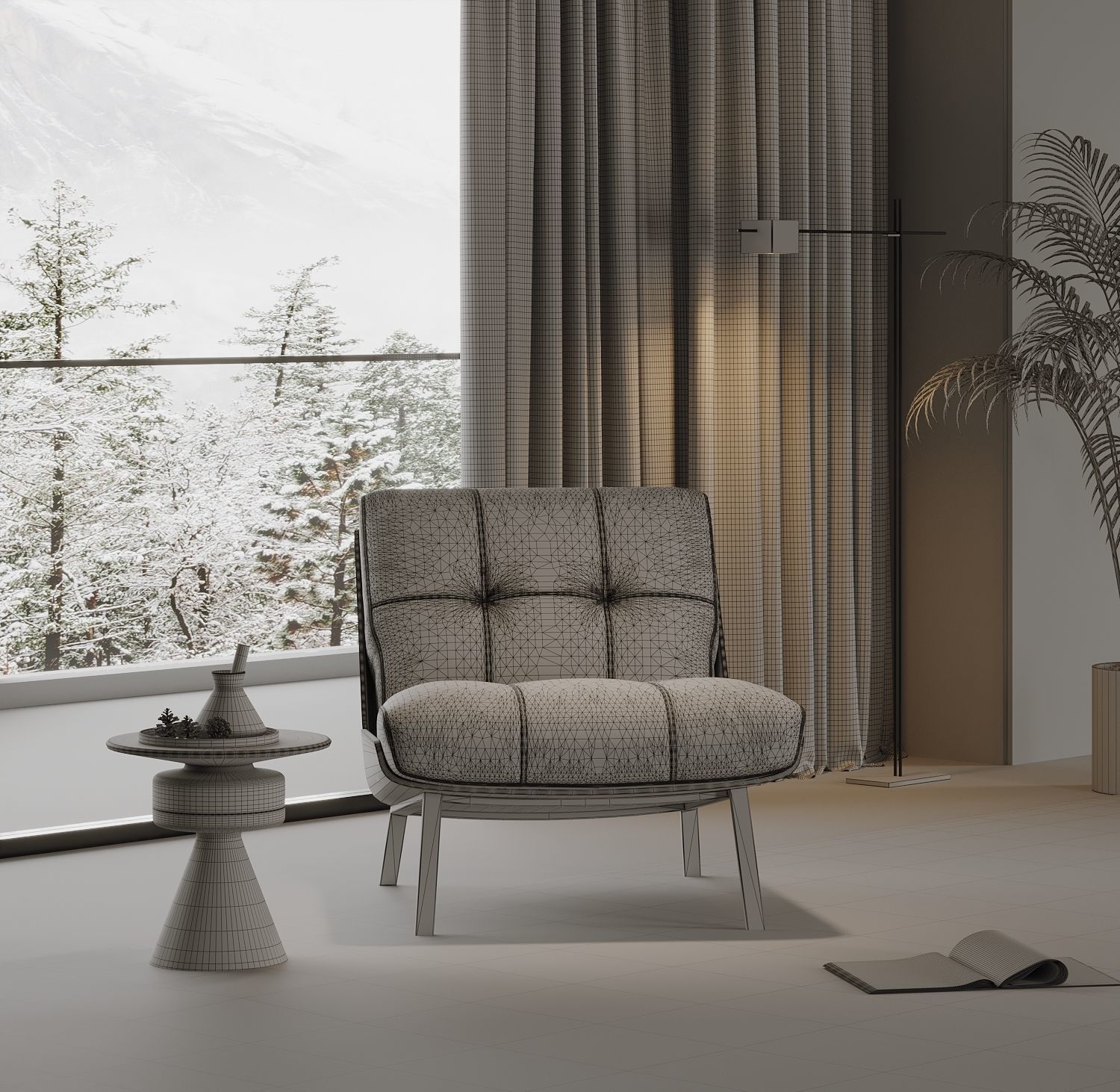 sofa chair 3D model_2