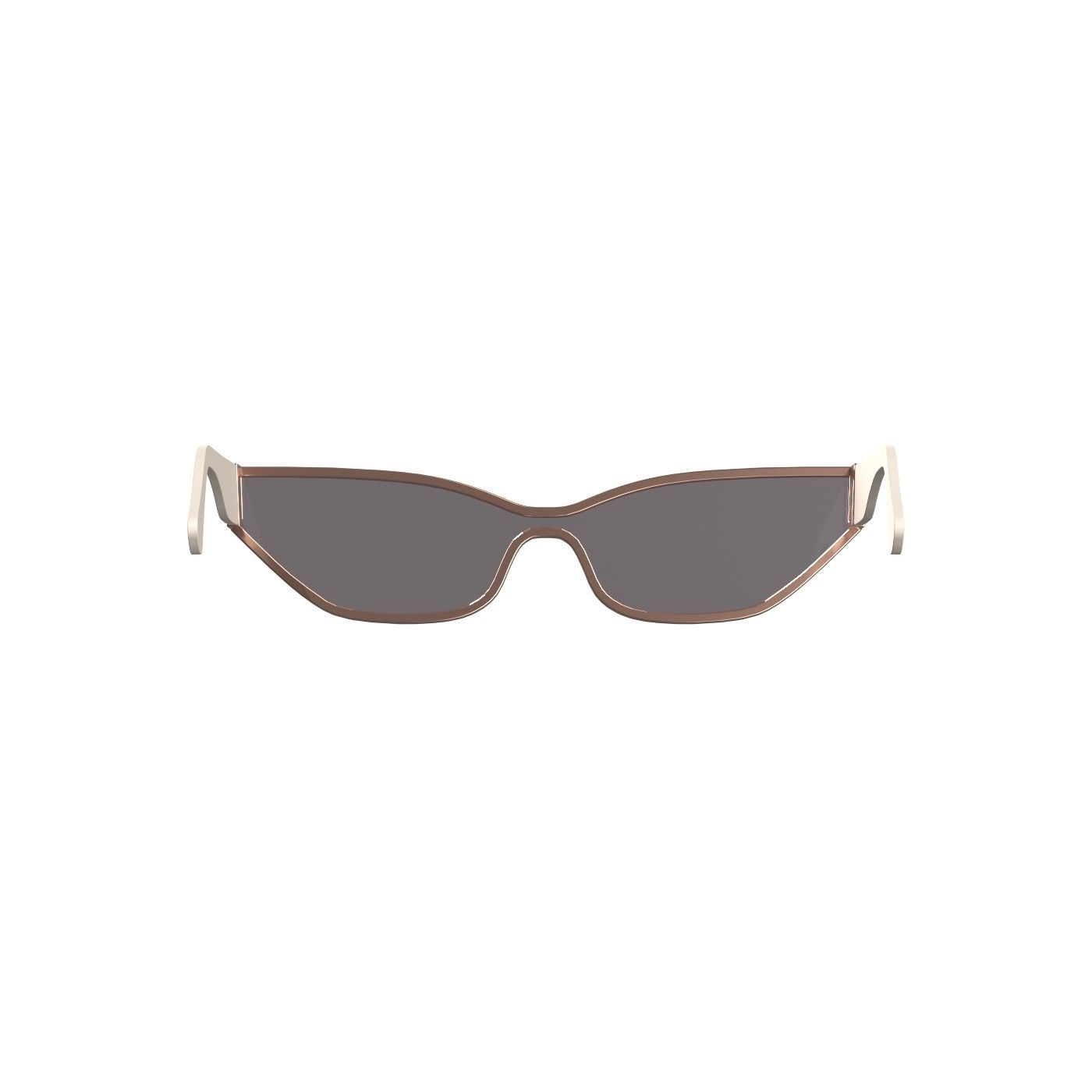 Pink Gold Tint Sunglasses 3D model_4