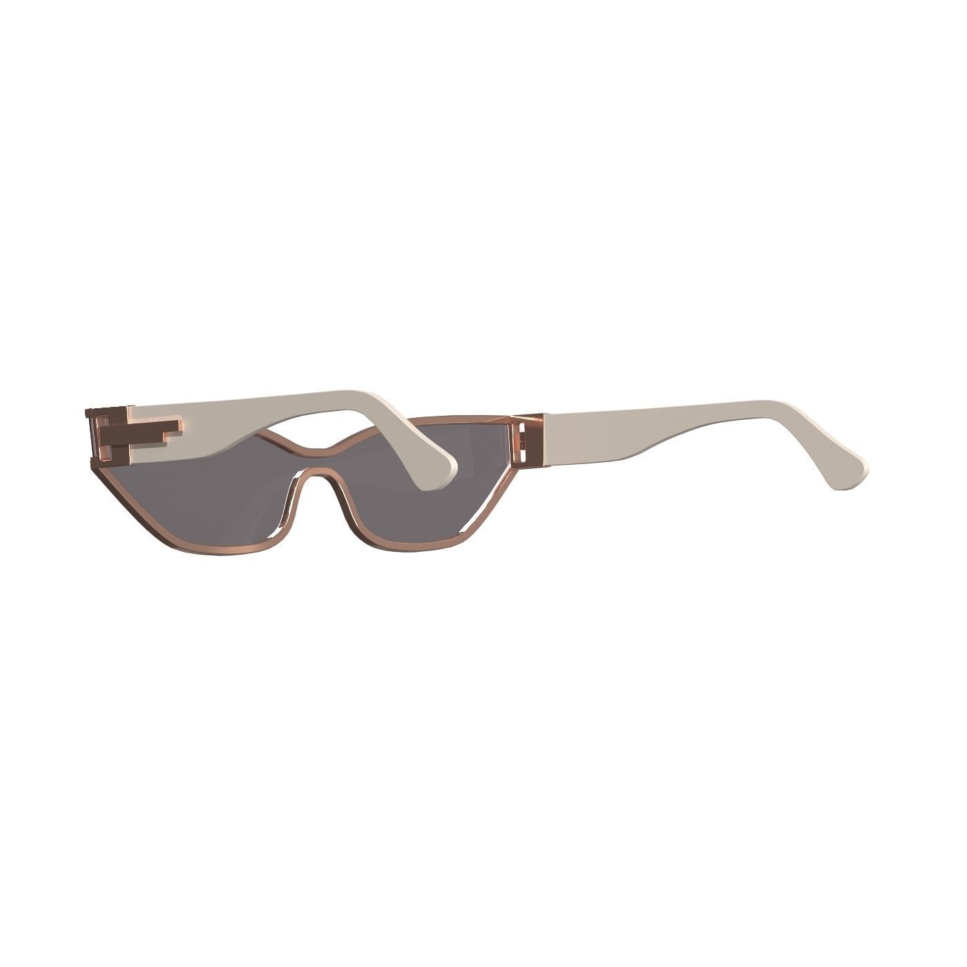Pink Gold Tint Sunglasses 3D model_5