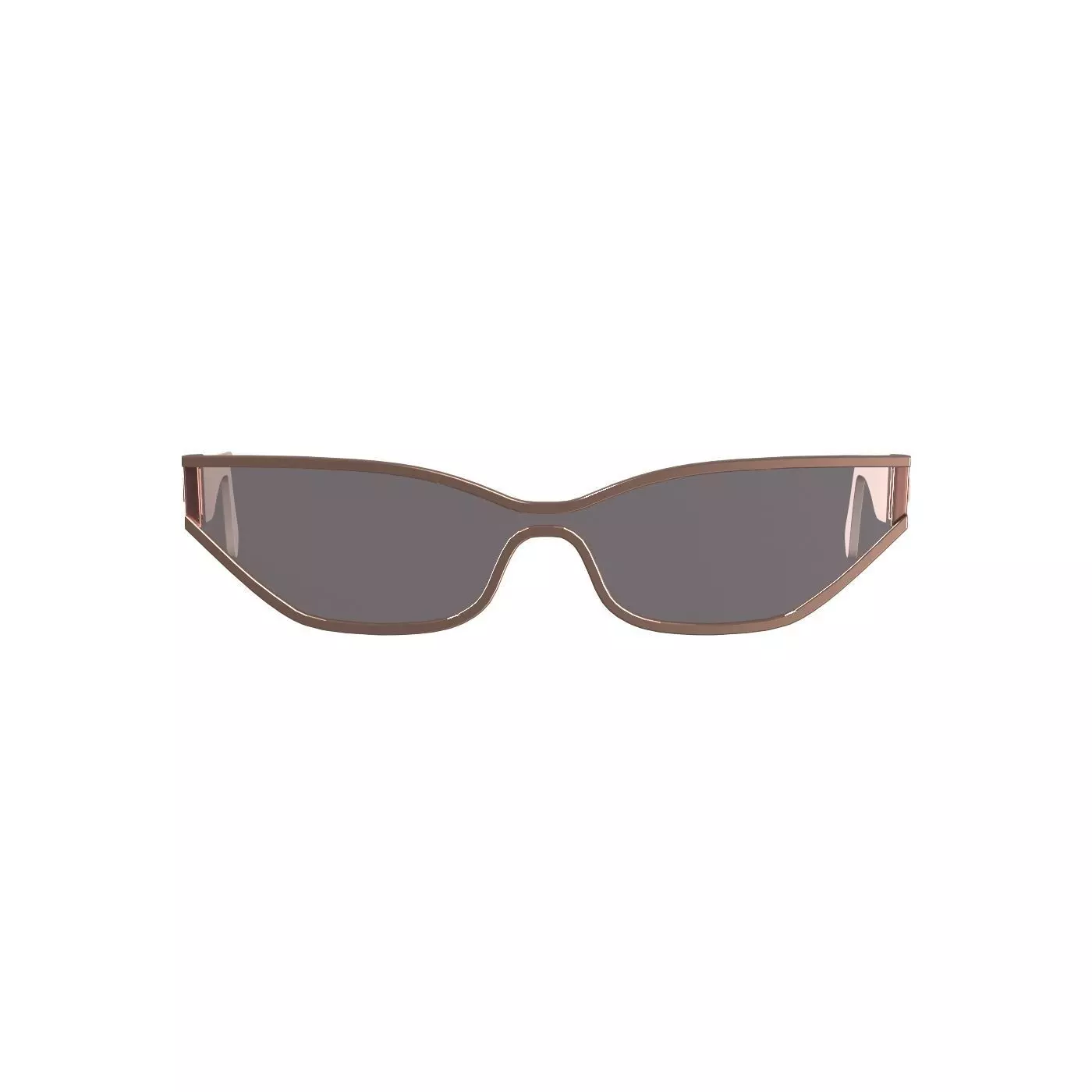 Pink Gold Tint Sunglasses 3D model_0