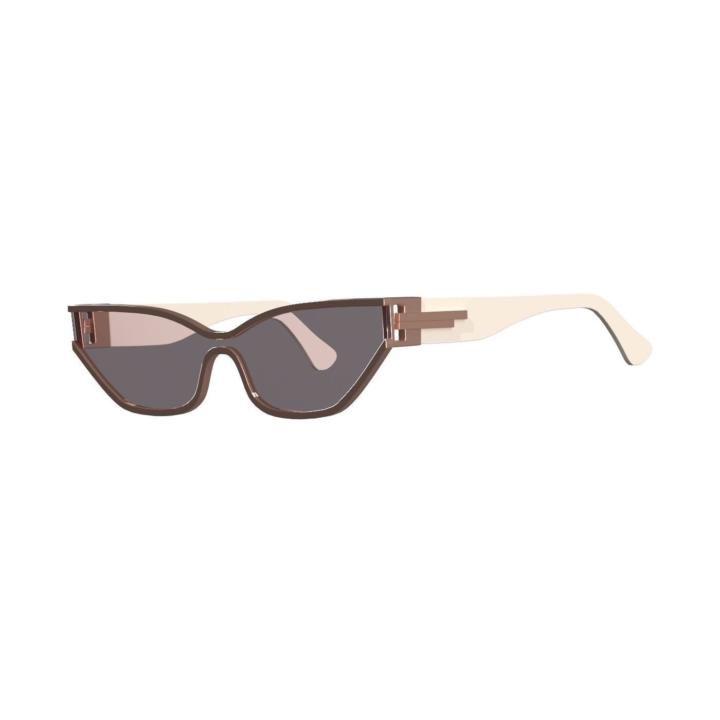 Pink Gold Tint Sunglasses 3D model_7