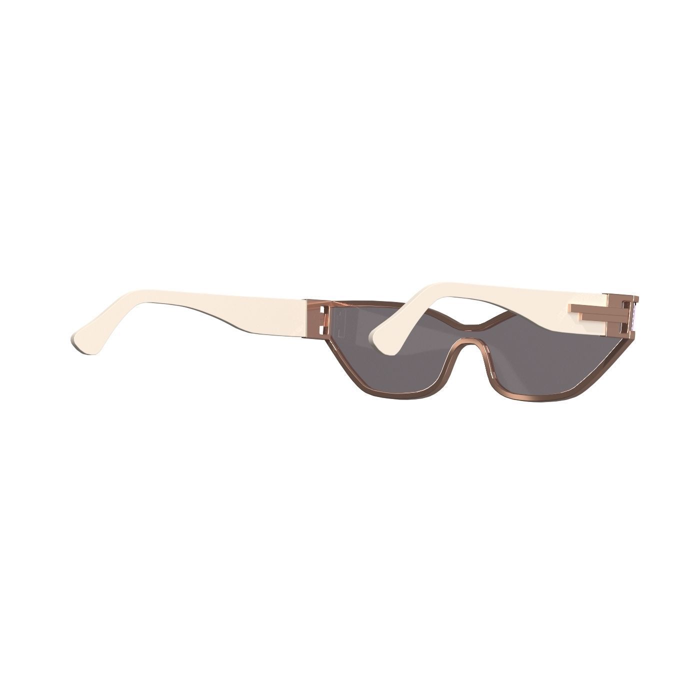 Pink Gold Tint Sunglasses 3D model_3