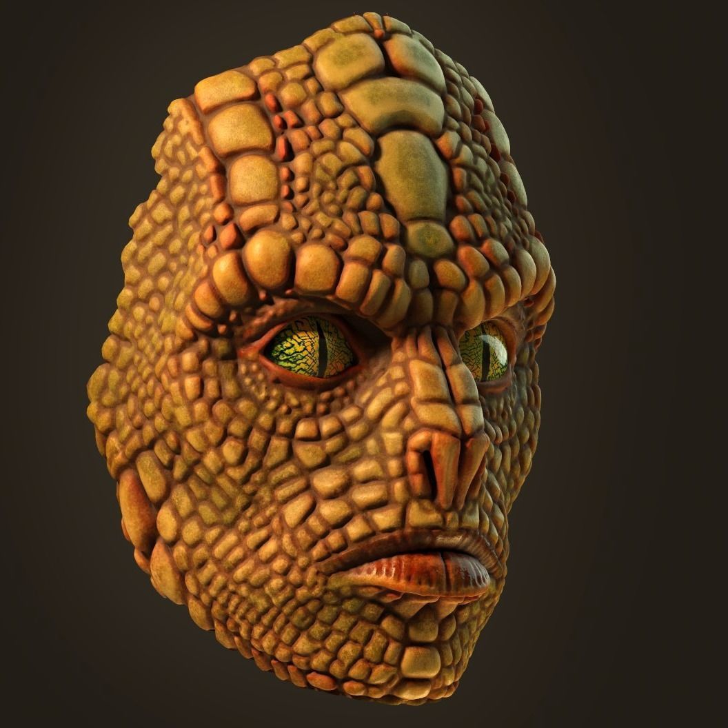  Reptiloid mask 3D print model_1