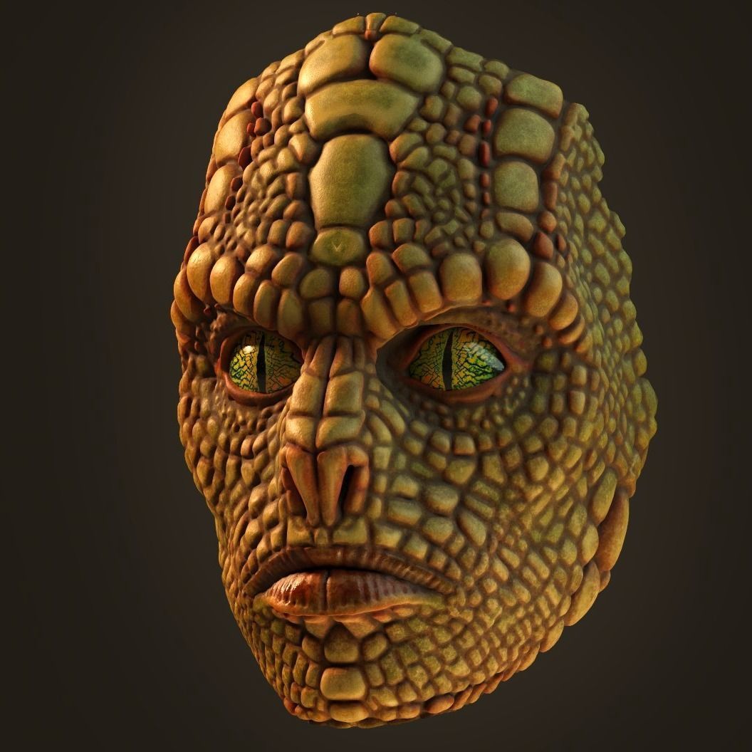  Reptiloid mask 3D print model_2