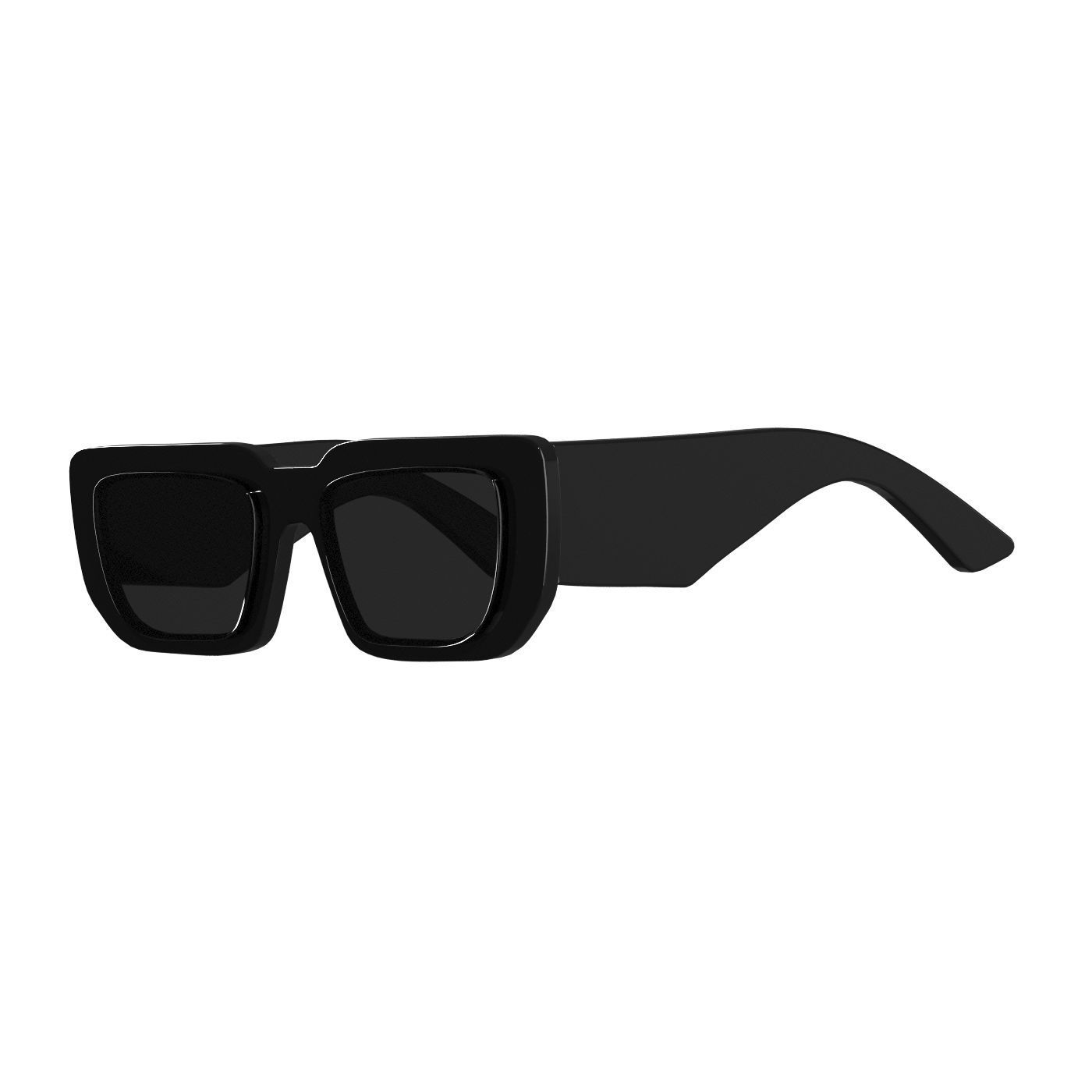 Thick Rectangle Sunglasses 3D model_7