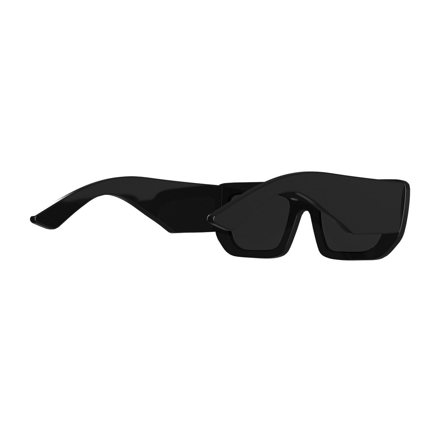 Thick Rectangle Sunglasses 3D model_3