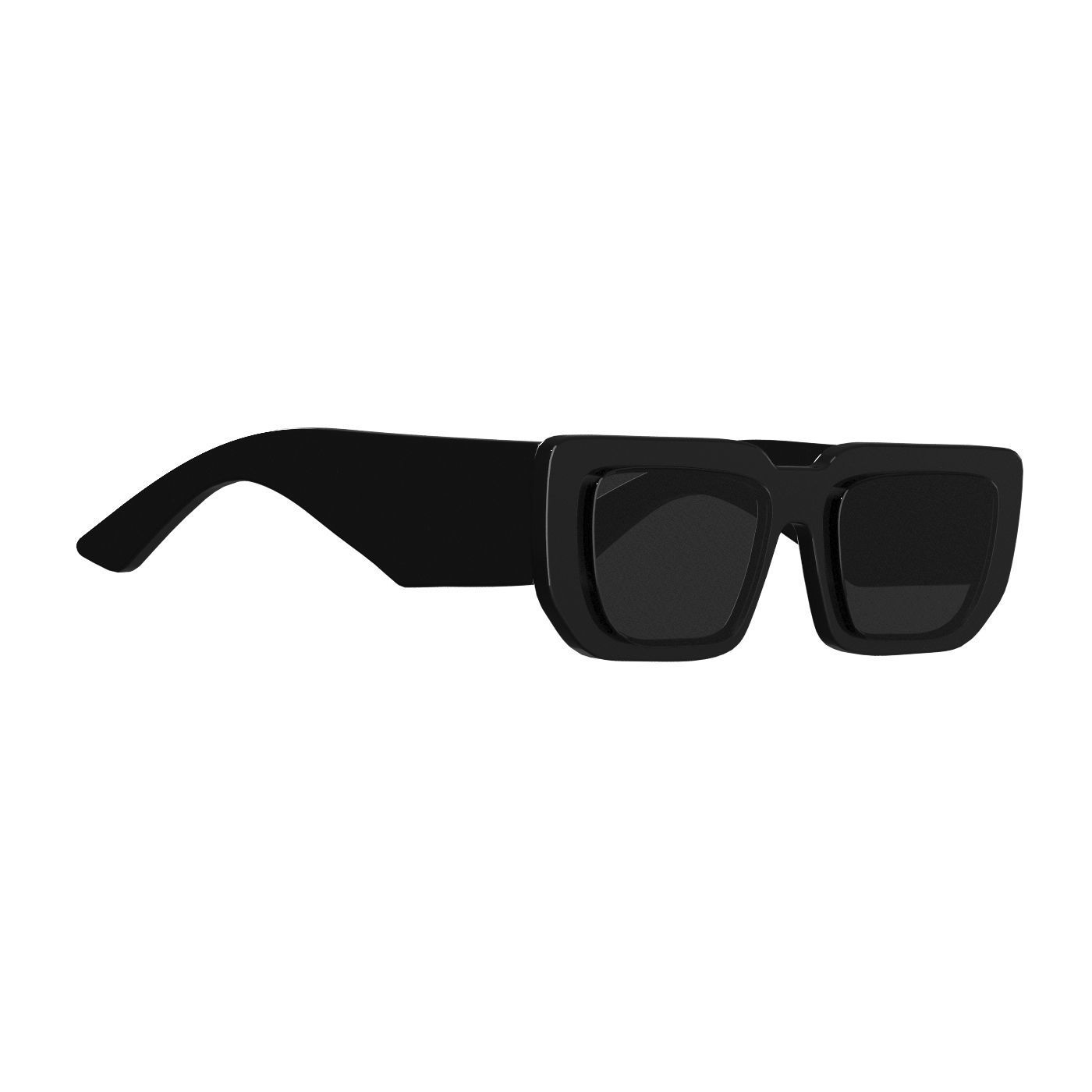 Thick Rectangle Sunglasses 3D model_1