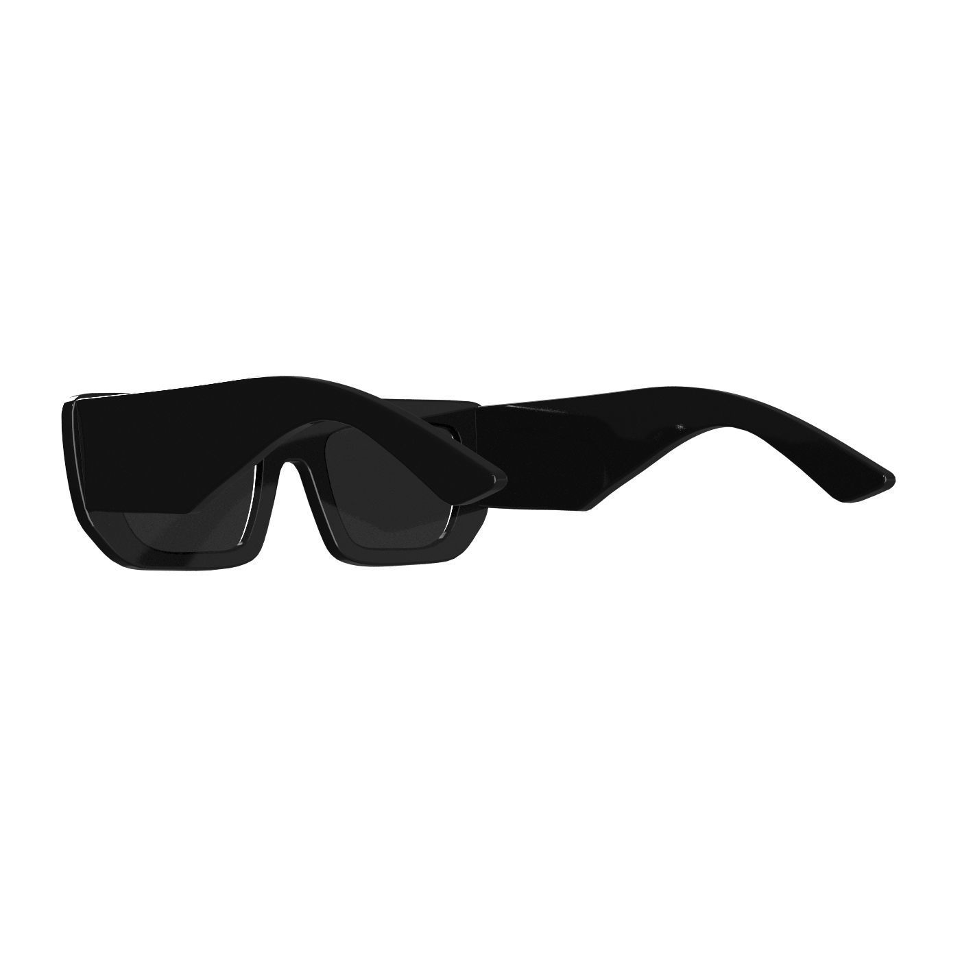Thick Rectangle Sunglasses 3D model_5