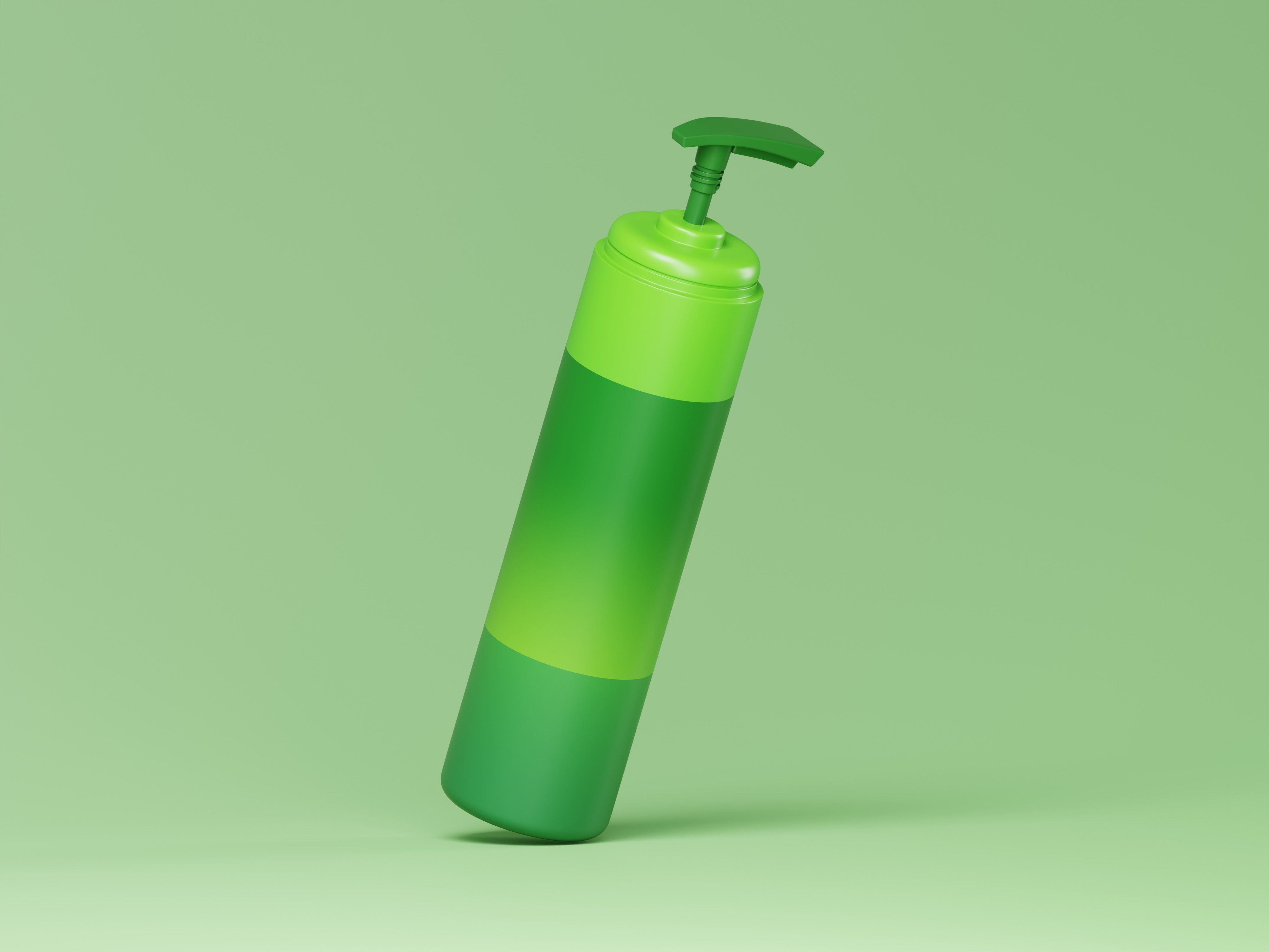 Cosmetic Green Pump Bottle 3D Model Low-poly 3D model_7