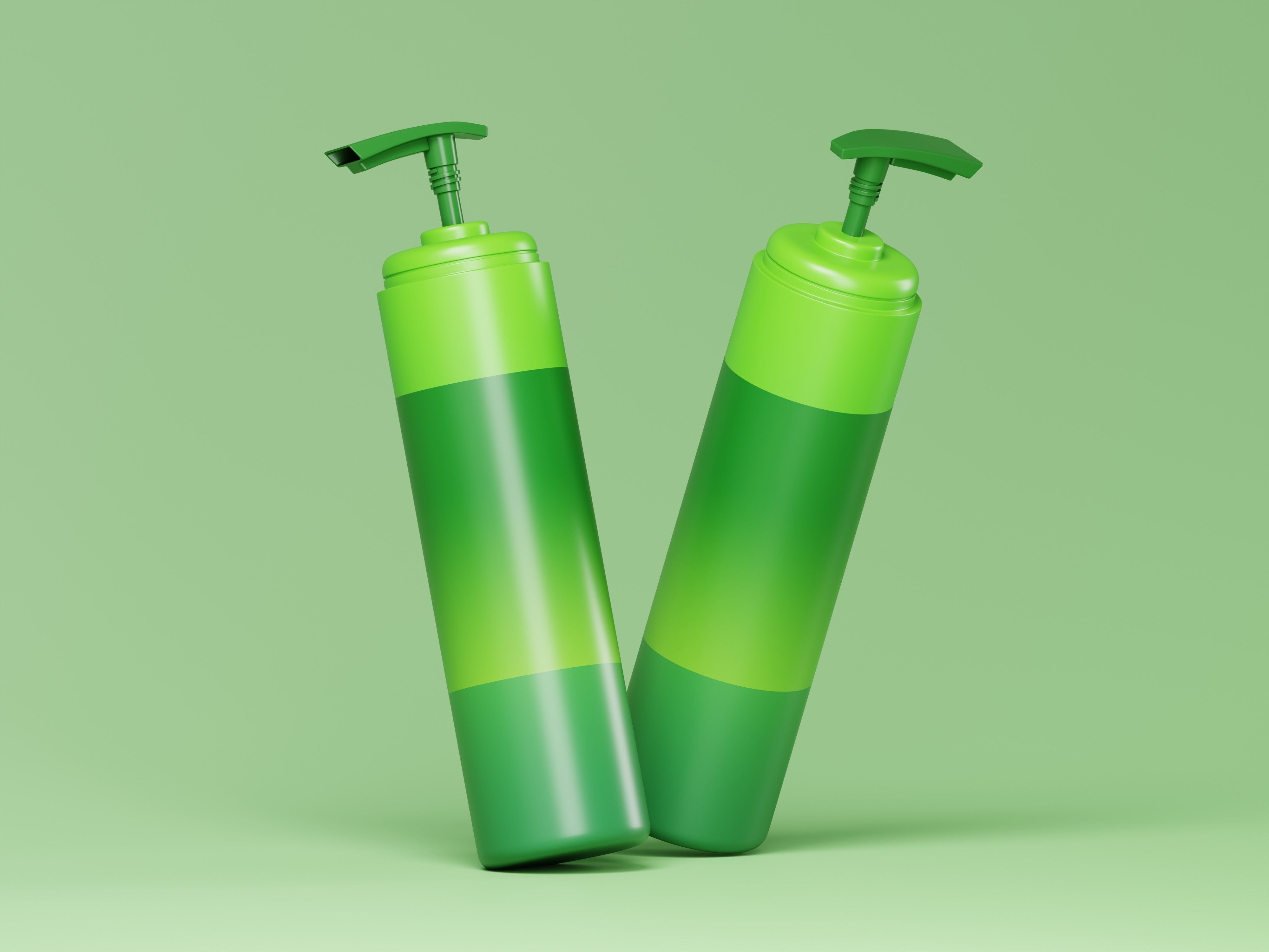 Cosmetic Green Pump Bottle 3D Model Low-poly 3D model_8