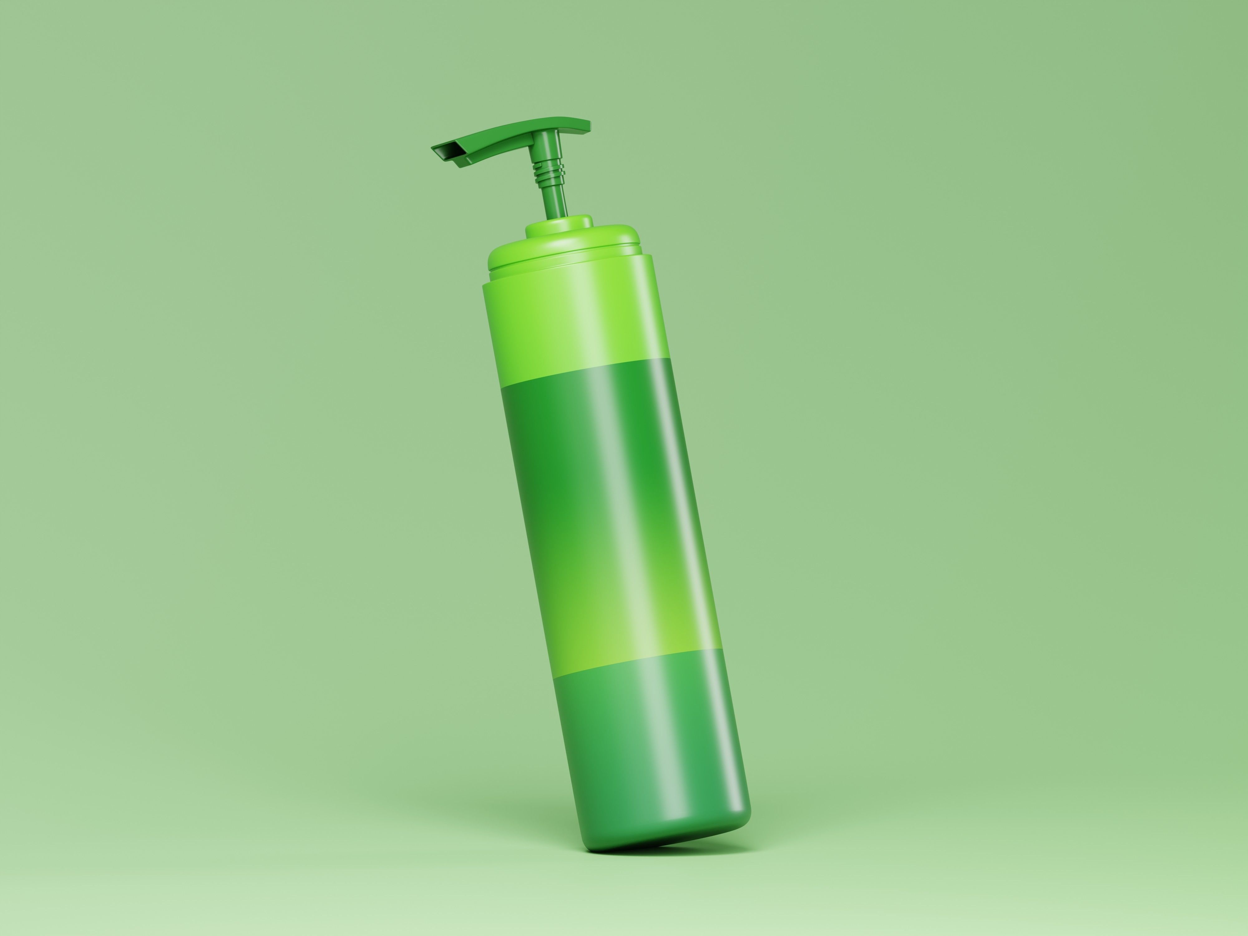 Cosmetic Green Pump Bottle 3D Model Low-poly 3D model_6