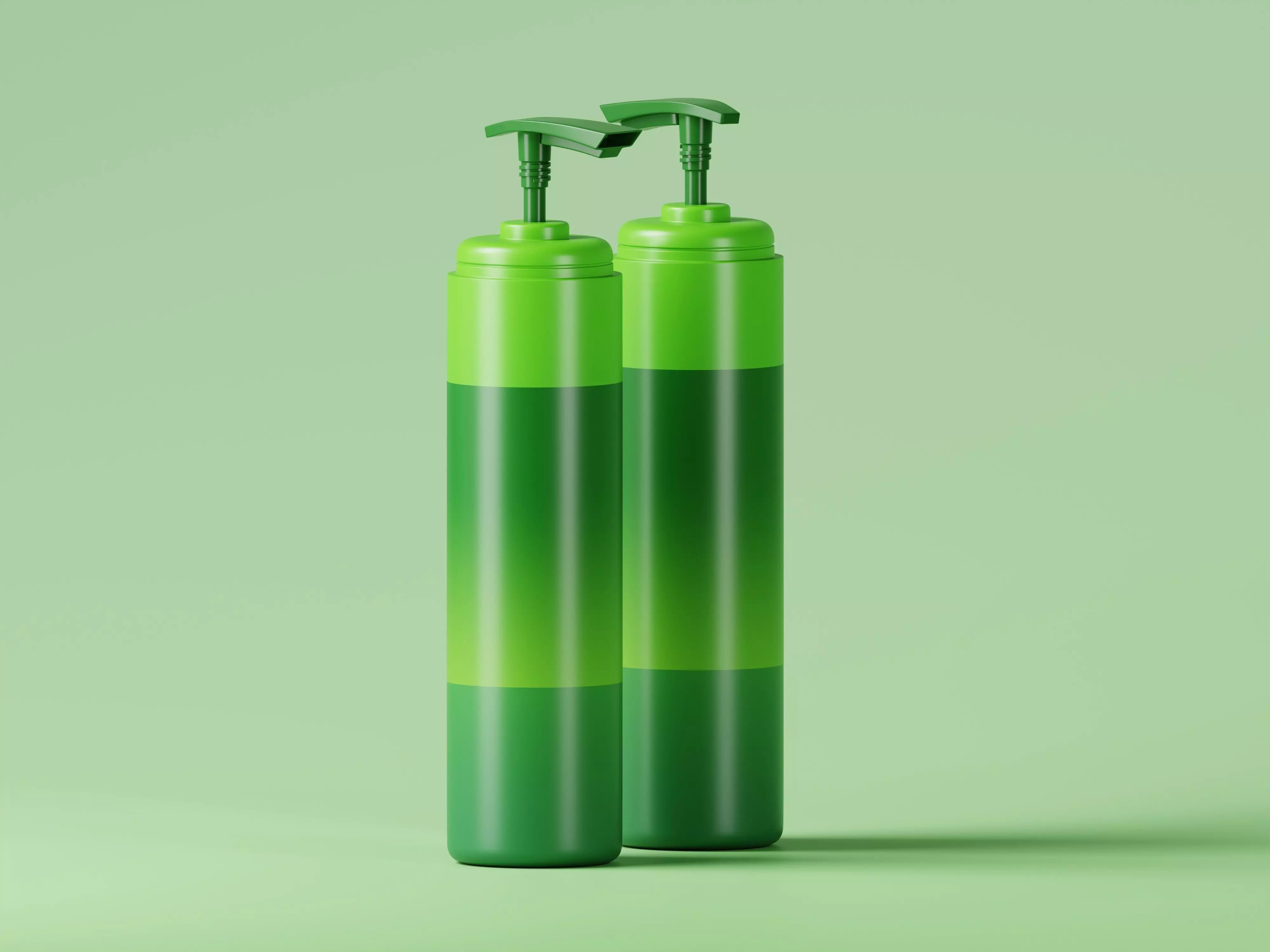 Cosmetic Green Pump Bottle 3D Model Low-poly 3D model_0
