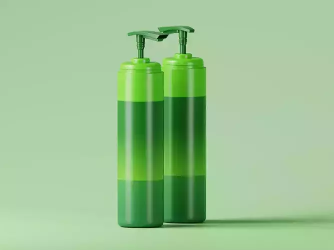 Cosmetic Green Pump Bottle 3D Model