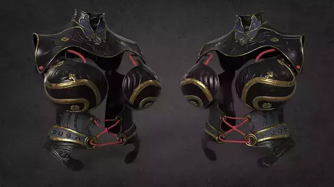 Breast Armor Samurai Assasin Lowpoly Asset