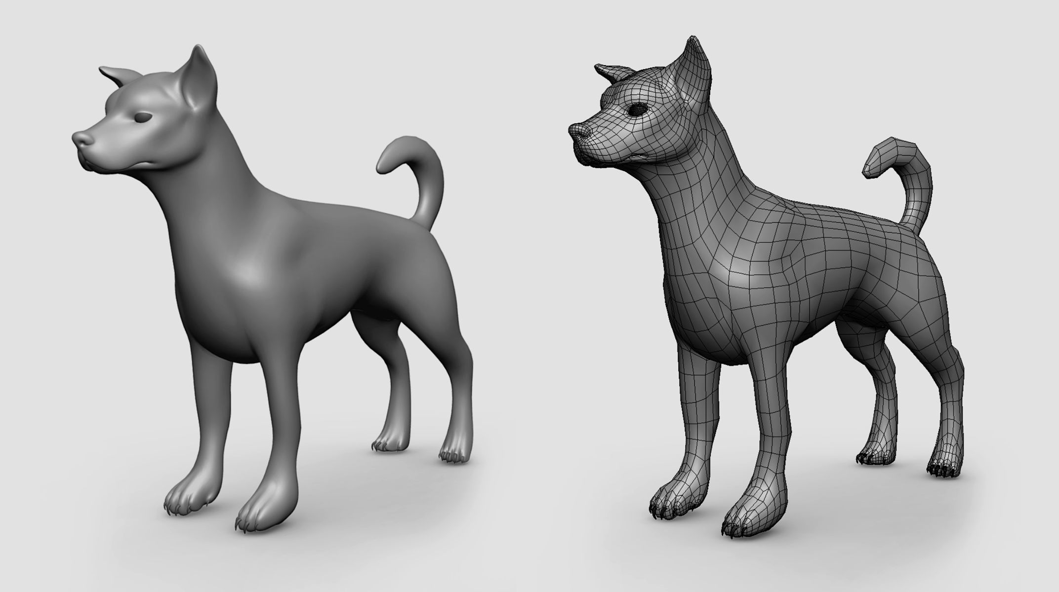 StreetDog Basemesh Low-poly 3D model_2