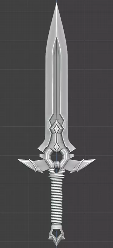 sci-fi Low poly Sword Low poly Katana Low-poly 3D model_0