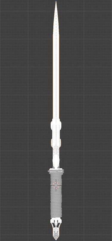 sci-fi Low poly Sword Low poly Katana Low-poly 3D model_3