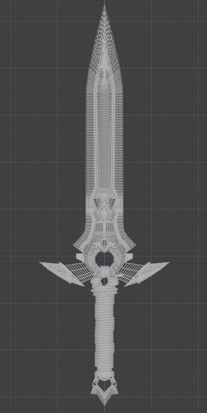 sci-fi Low poly Sword Low poly Katana Low-poly 3D model_2