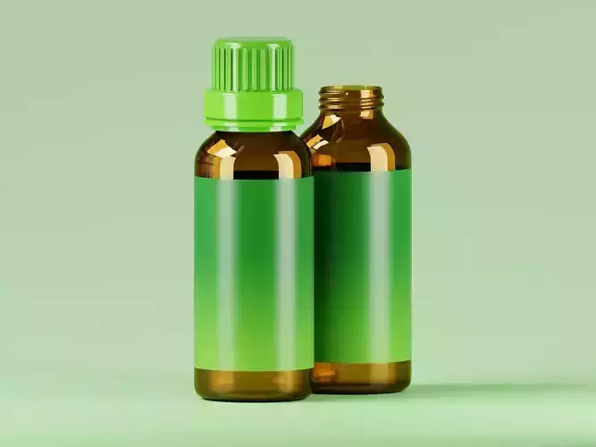 Amber Cosmetic Product Bottle 3D Model