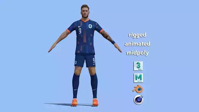 T-Pose Rigged Weghorst Netherlands Euro 2024