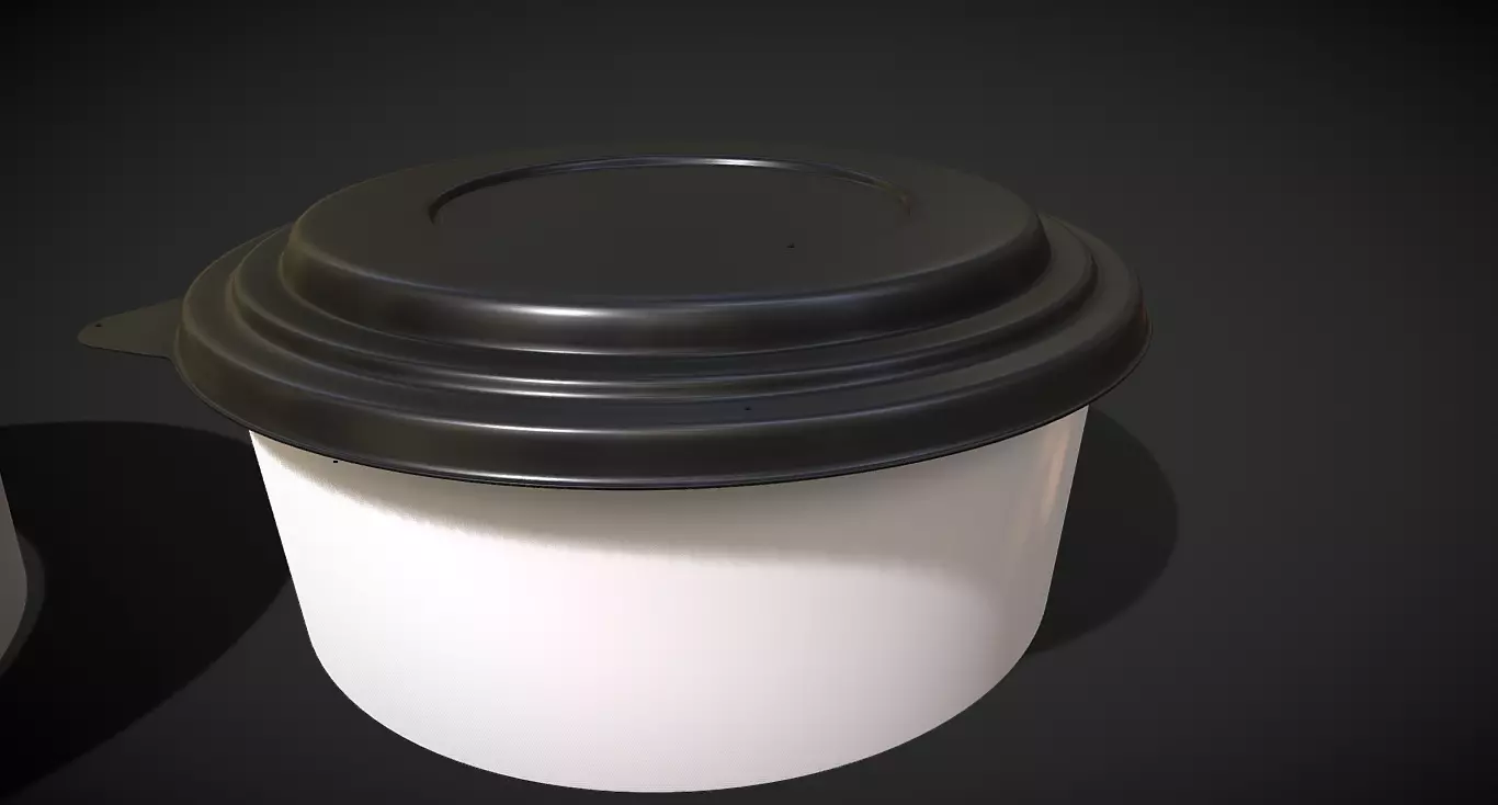 food container Low-poly 3D model_0