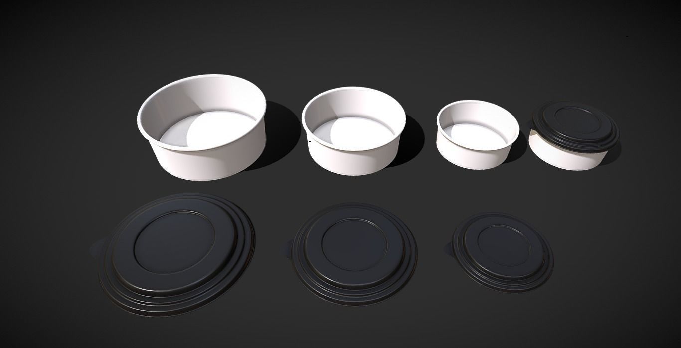 food container Low-poly 3D model_1