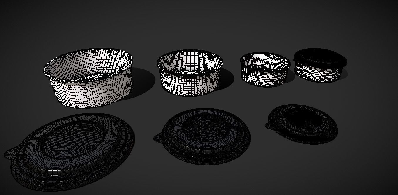 food container Low-poly 3D model_8
