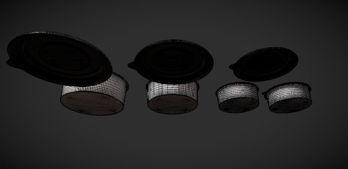 food container Low-poly 3D model_6