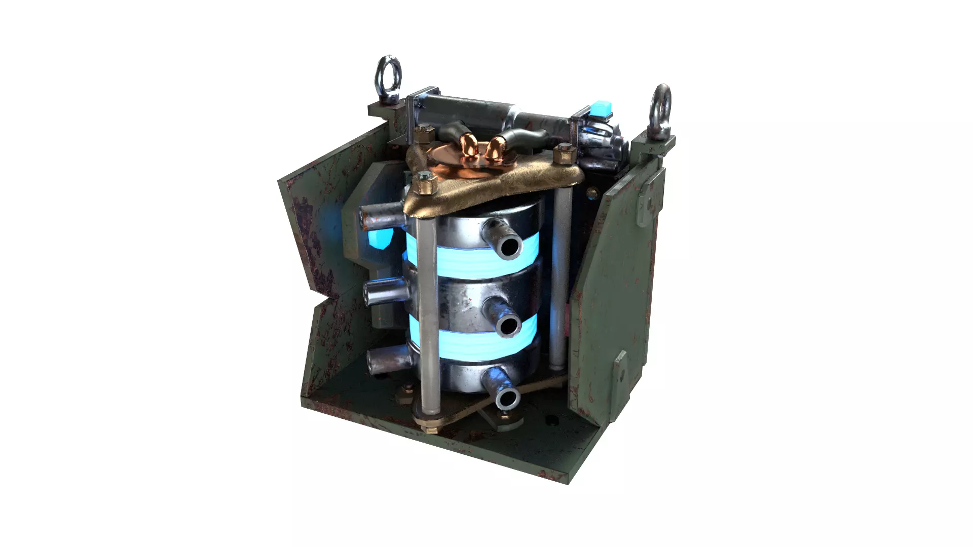 Sci-fi Cooler Low-poly 3D model_0