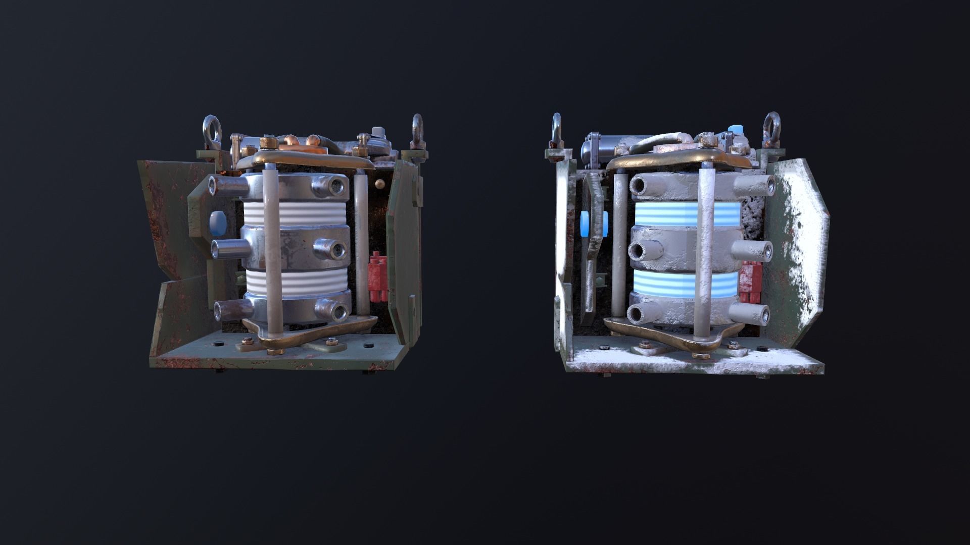 Sci-fi Cooler Low-poly 3D model_7