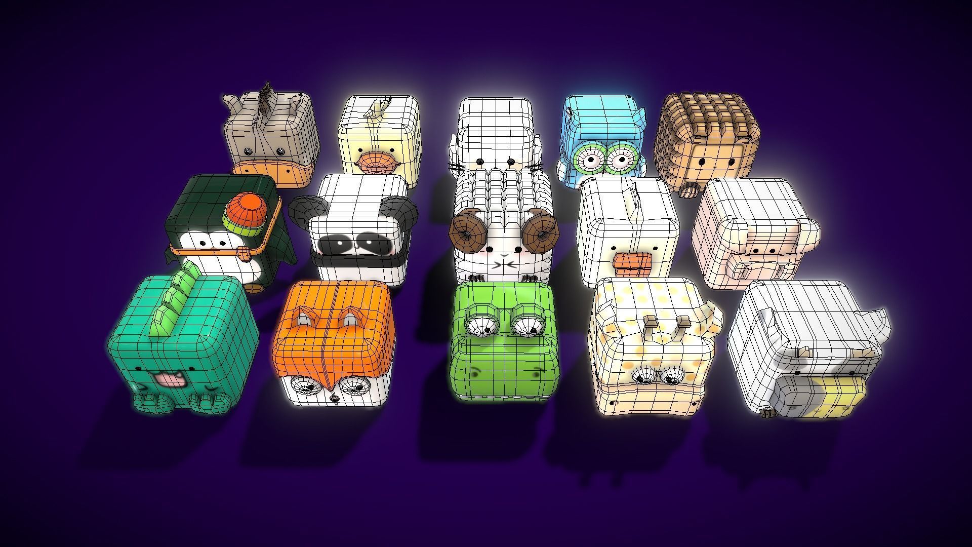 V5 Box Animal Low-poly 3D model_16