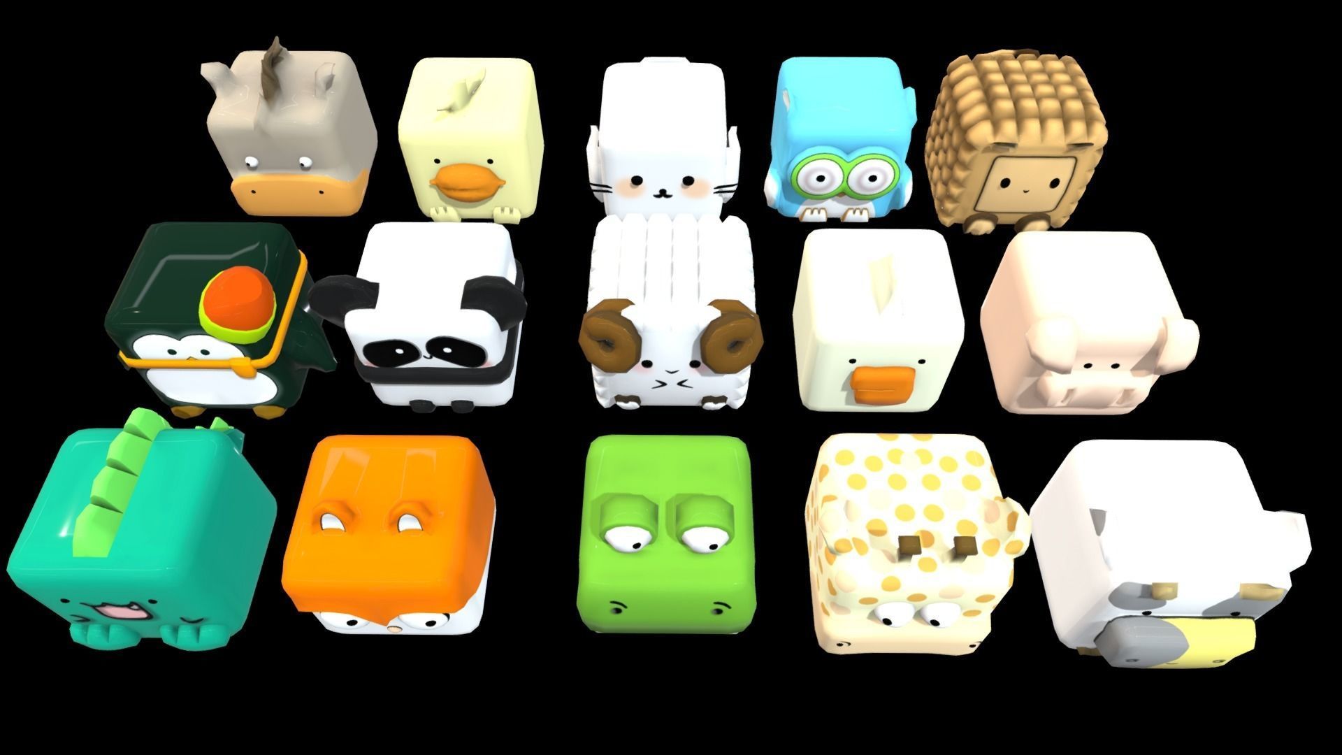 V5 Box Animal Low-poly 3D model_9