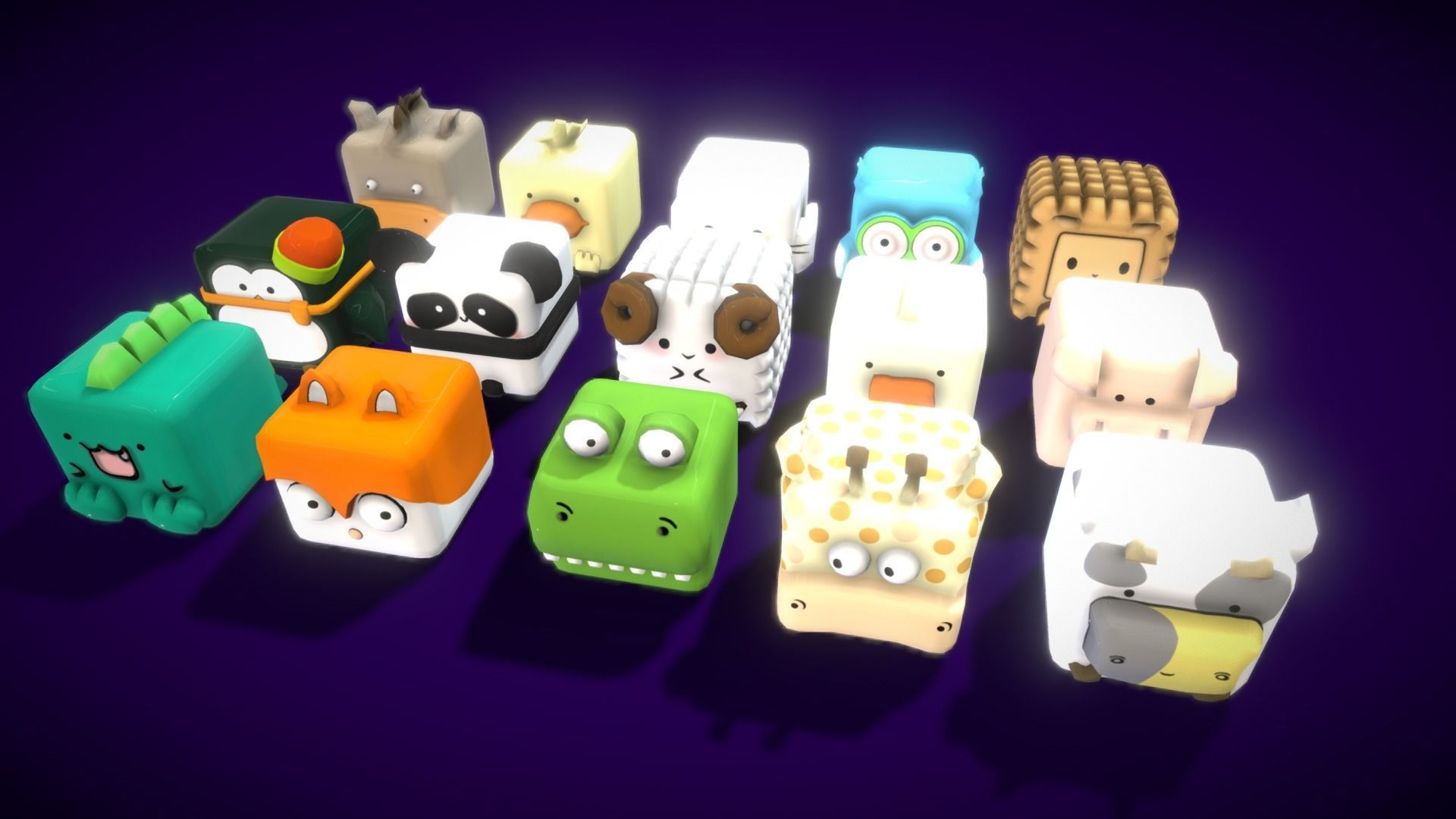 V5 Box Animal Low-poly 3D model_11