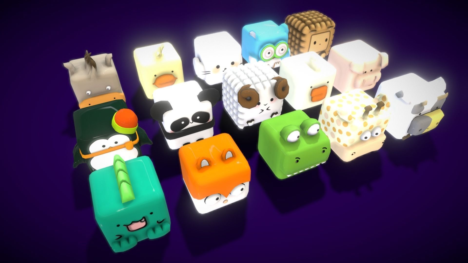 V5 Box Animal Low-poly 3D model_10