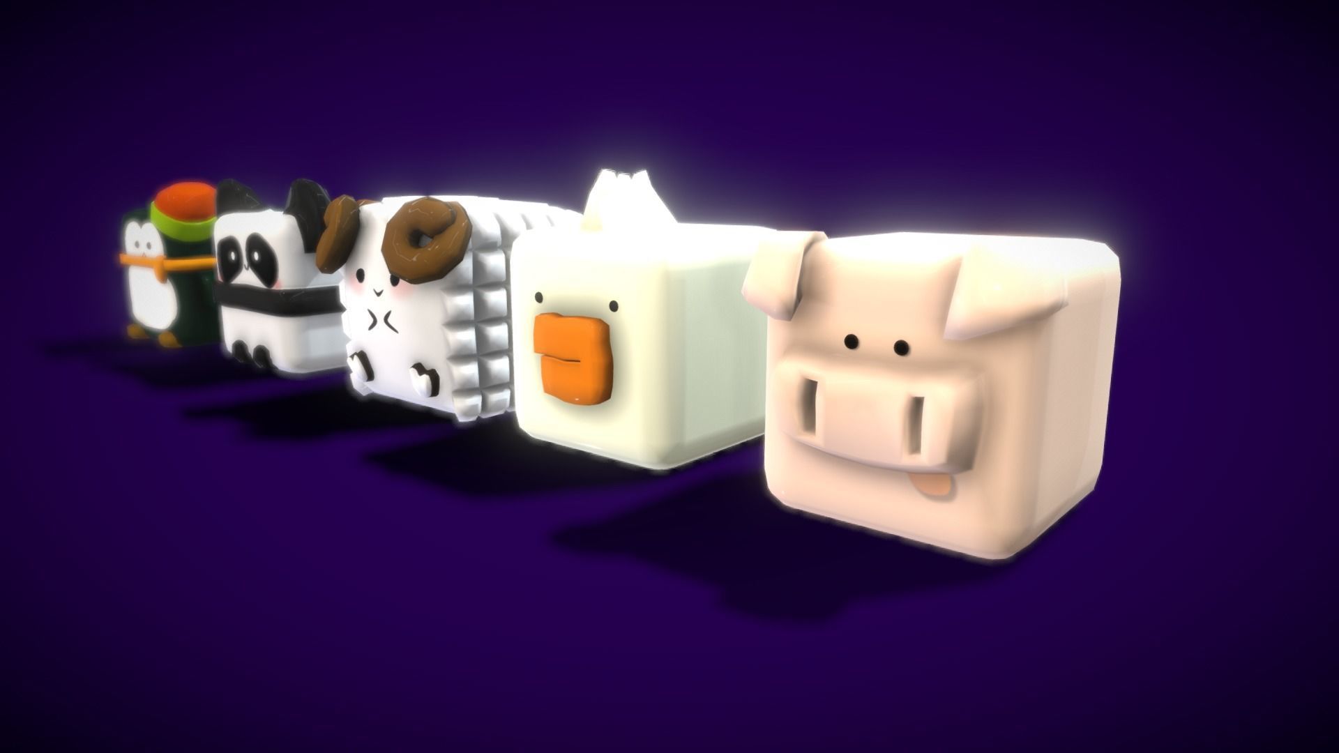 V5 Box Animal Low-poly 3D model_4