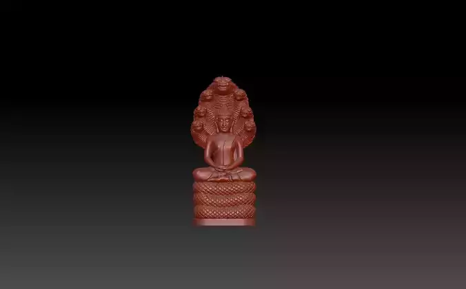 buddha with 7 heads dragon  3D print model