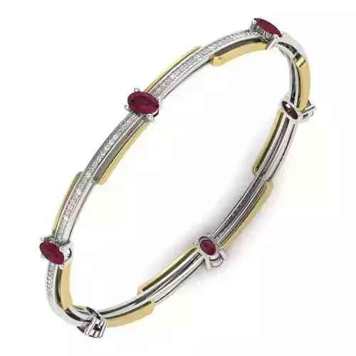 Yellow gold diamond Bangle-PBG-006 DIA