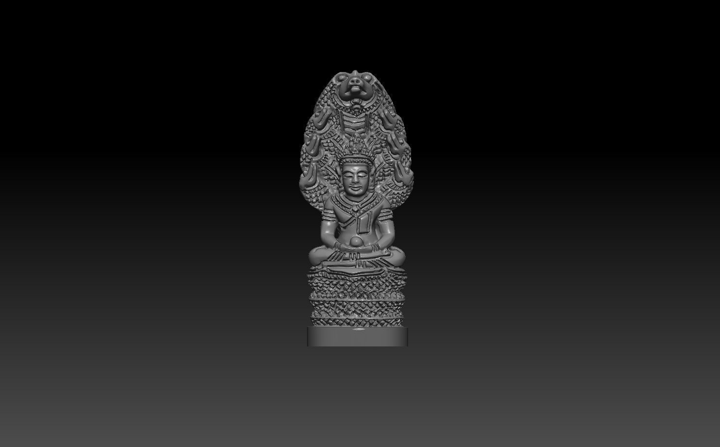 buddha with jewelery meditation under 7 heads dragon style 3D print model_4