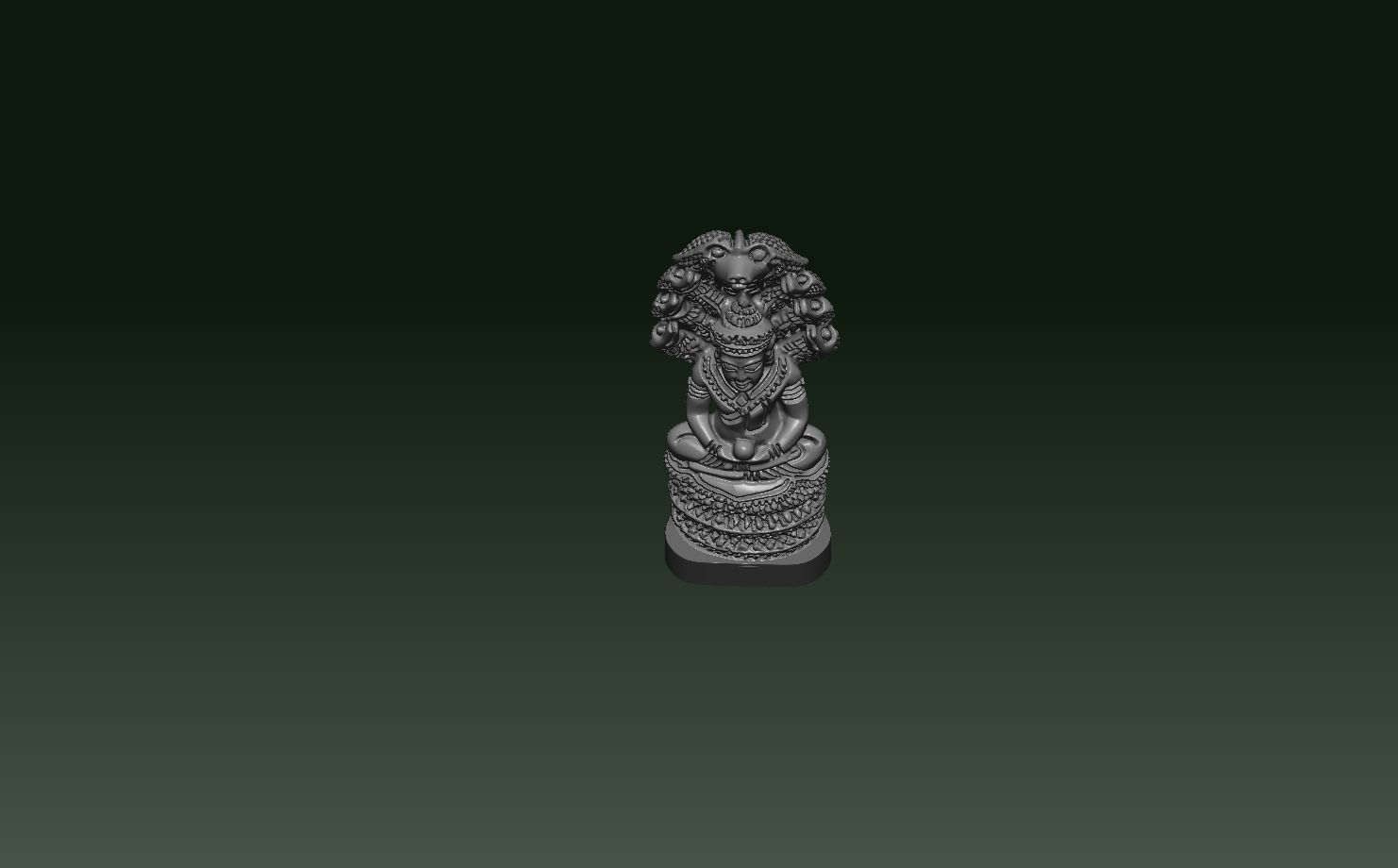 buddha with jewelery meditation under 7 heads dragon style 3D print model_3