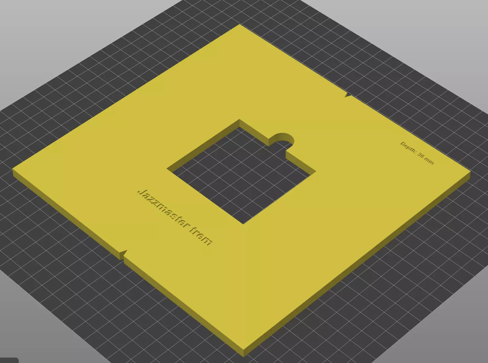 Jazzmaster Tremolo Routing Template 3D print model