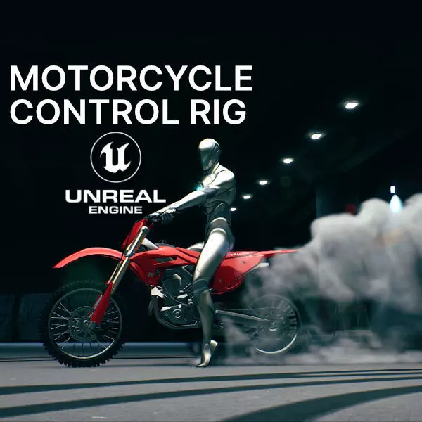Motorcycle Control Rig for Unreal Engine 3D model_0