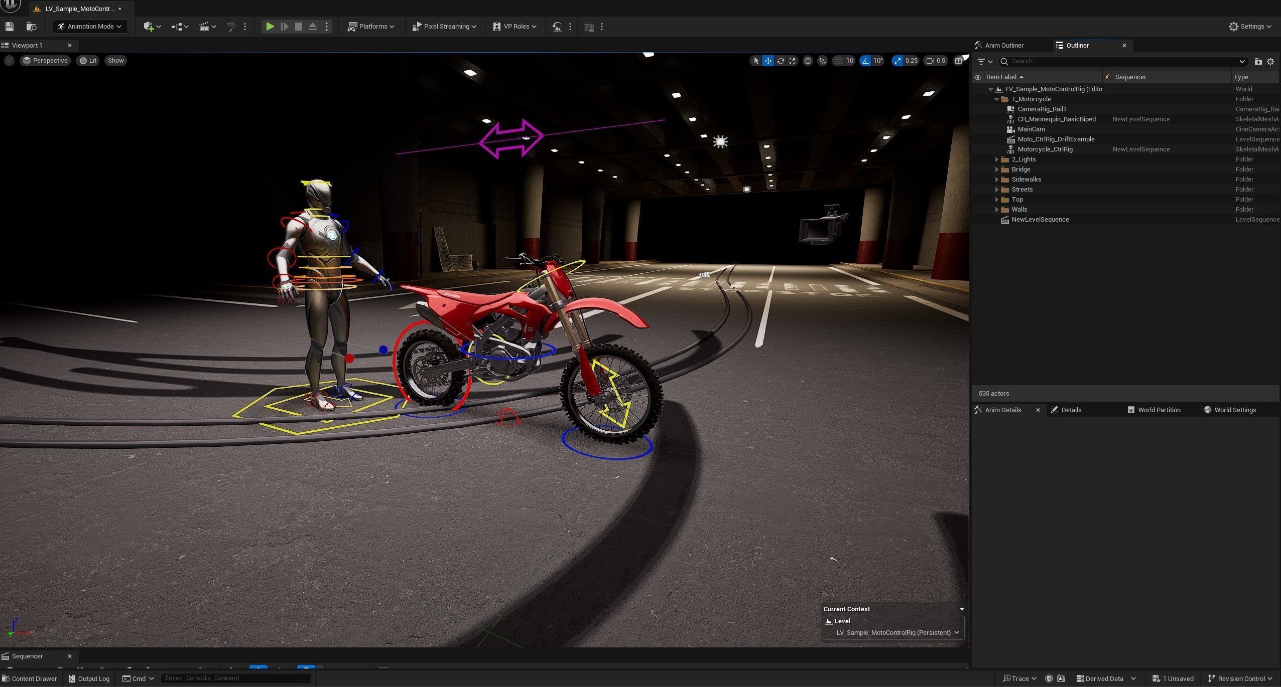 Motorcycle Control Rig for Unreal Engine 3D model_5