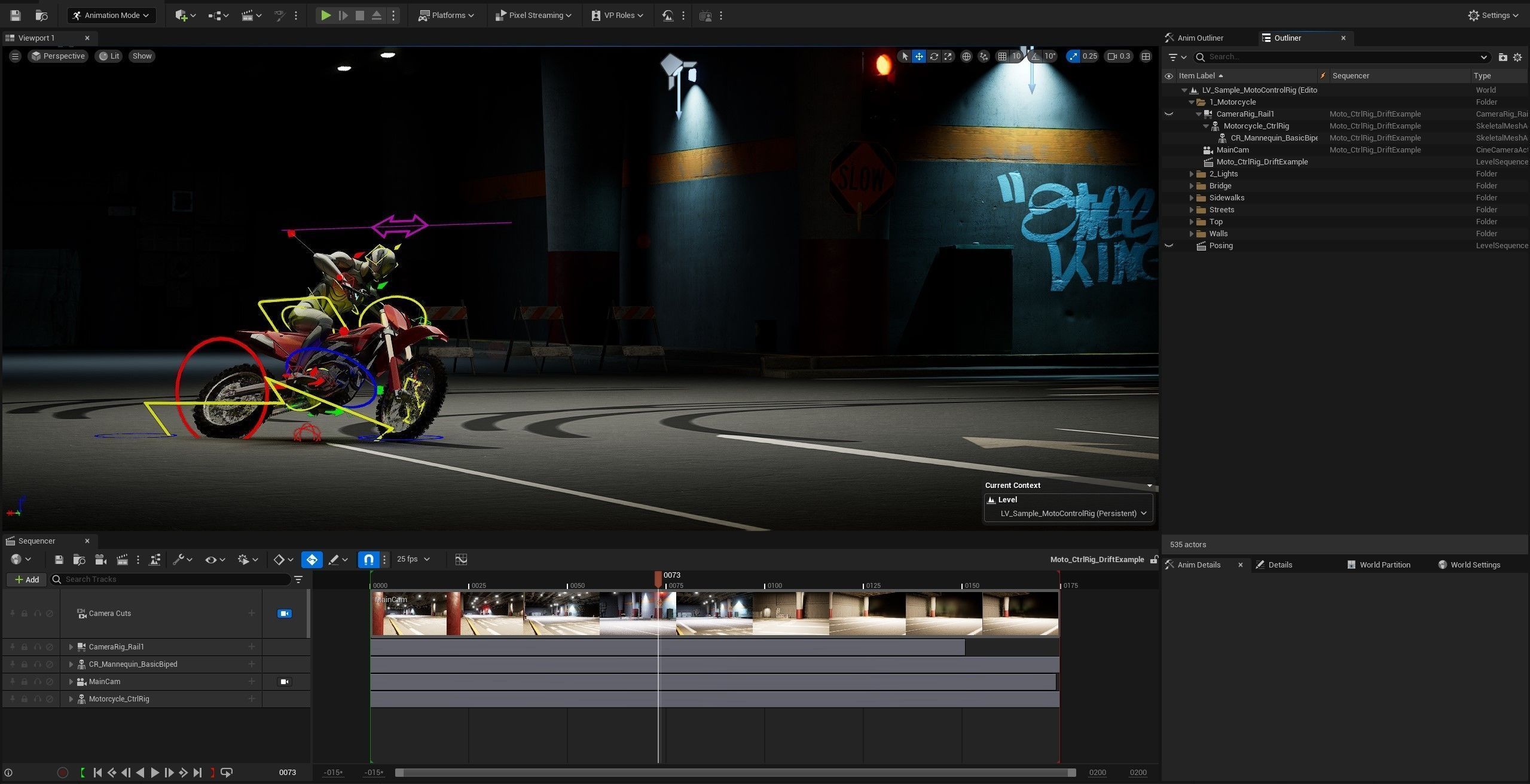 Motorcycle Control Rig for Unreal Engine 3D model_6