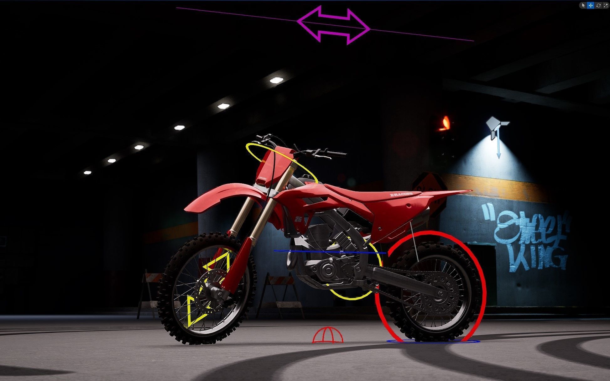 Motorcycle Control Rig for Unreal Engine 3D model_3