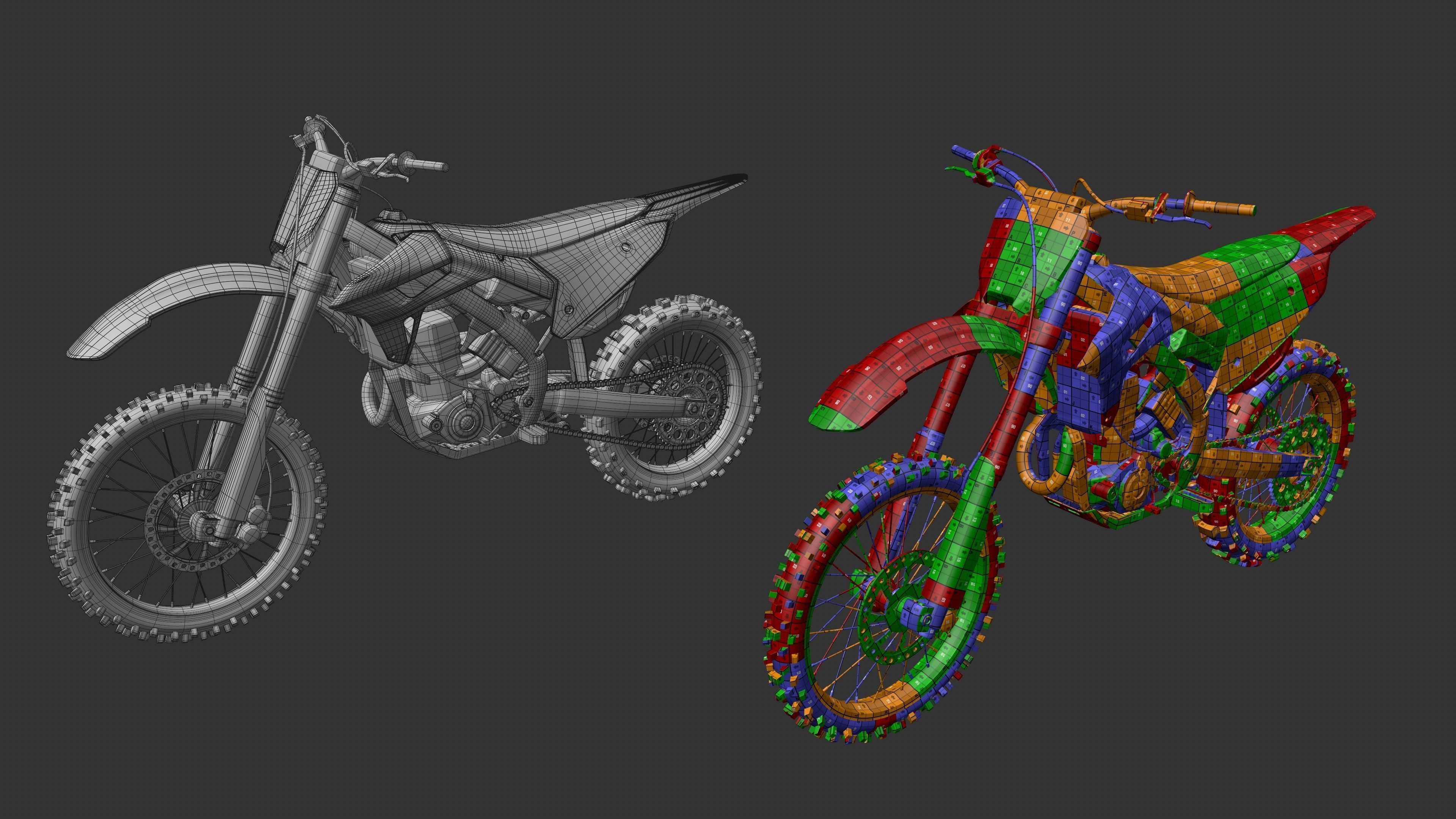 Motorcycle Control Rig for Unreal Engine 3D model_9