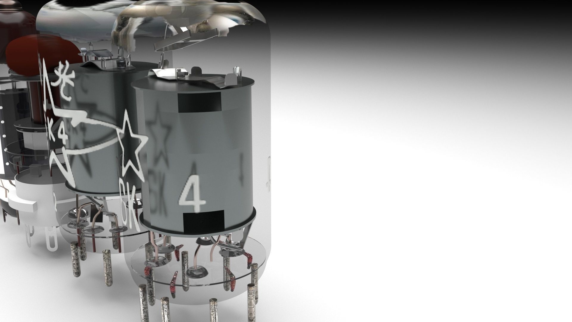 Vacuum Tubes Set 3D model_9