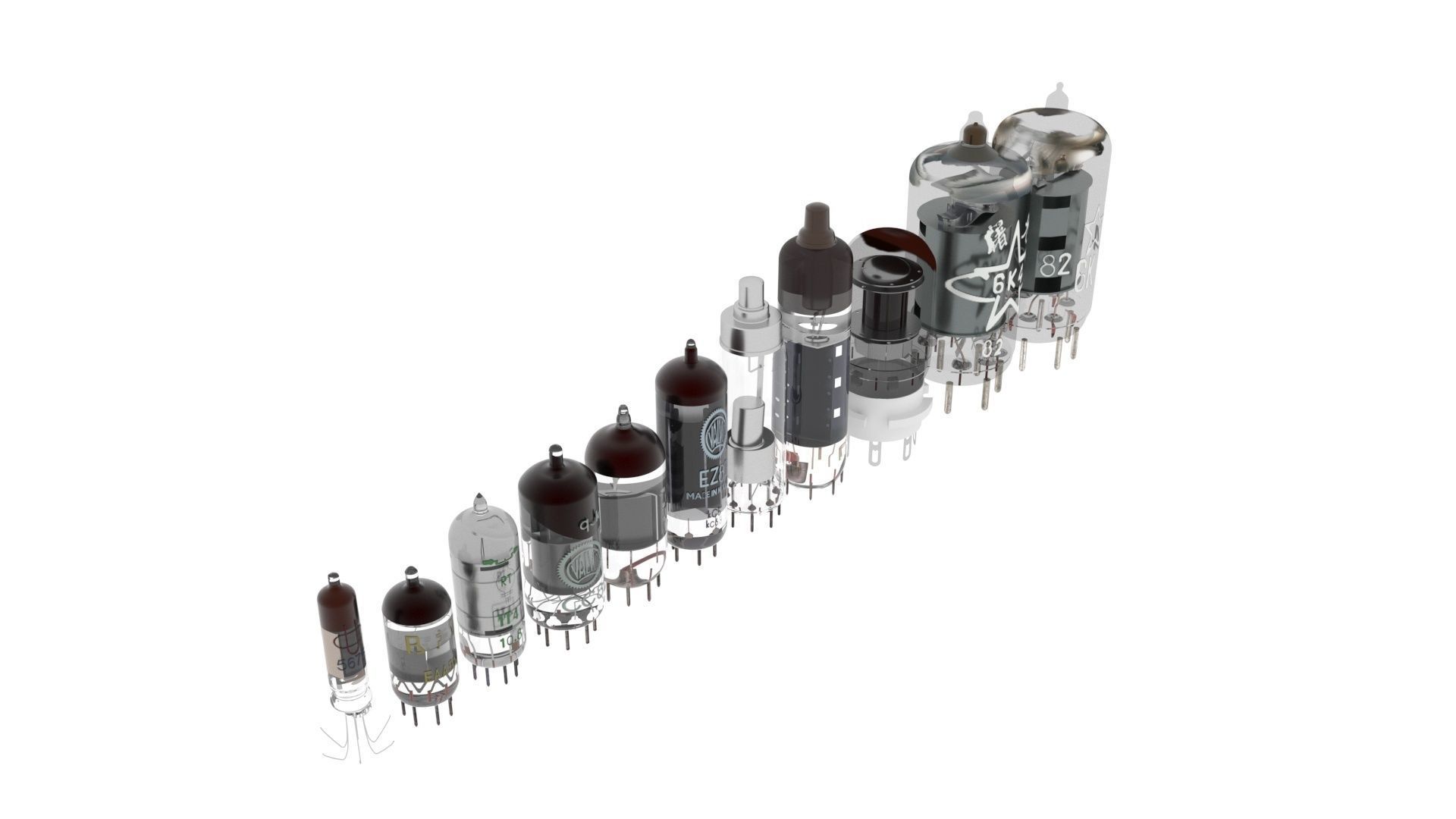 Vacuum Tubes Set 3D model_60